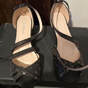 Kids Link Black Strappy Dress Shoes